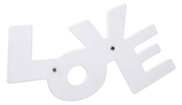 Appendi Abiti da Muro "Love" 62x7x31 cm MDF Bianco
