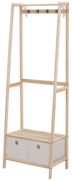 Appendiabiti per Ingresso 58x36x168 cm in Legno Naturale