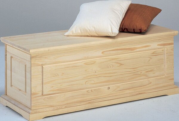 Cassapanca Baule in Legno Abete Grezzo 120x47x46cm Fumer Atene