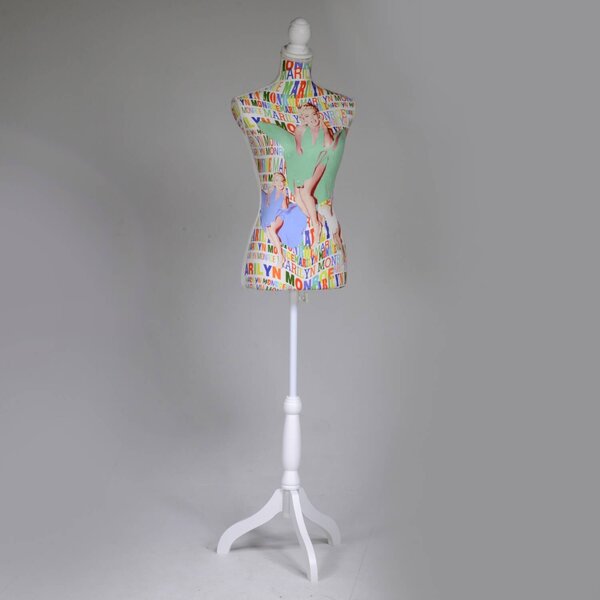 Manichino Indossatore in Legno 37x23H168cm Scritte Colorate