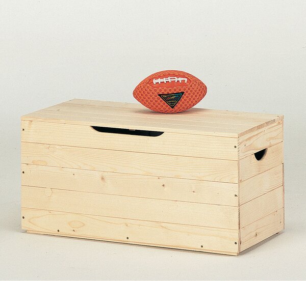 Cassapanca Baule in Legno Abete Grezzo 73x35x33cm Fumer Wendy