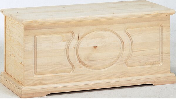 Cassapanca Baule in Legno Abete Grezzo 100x47x46cm Fumer Marte