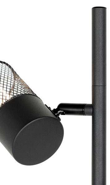 Lampada da terra industriale nera 3 luci - Jim