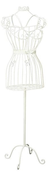 Manichino Indossatore in Ferro con Fiocco 36x26H141cm Bianco