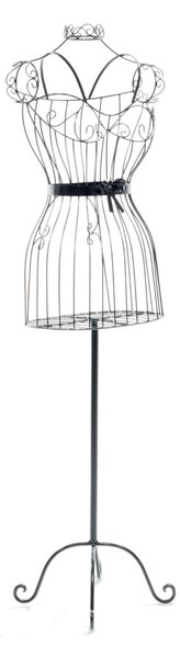 Manichino Indossatore in Ferro con Fiocco 36x26H141cm Nero