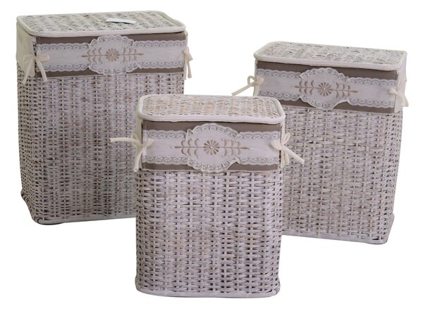Set 3 Ceste in Rattan 48x36H59cm Alberto