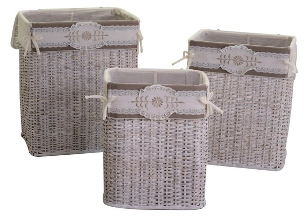 Set 3 Ceste in Rattan 48x36H59cm Alberto