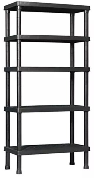 Scaffale in Resina Antiurto 5 Ripiani 90x45x188 cm Bauer Nero