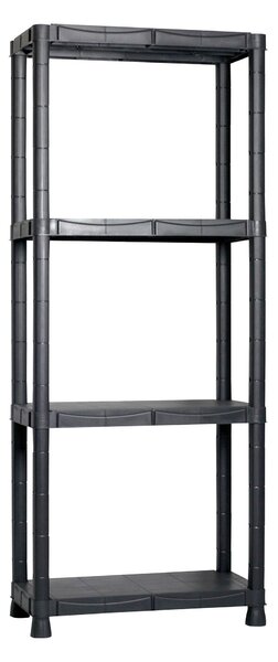 Scaffale in Resina Antiurto 4 Ripiani 60x30x143 cm Bauer Nero