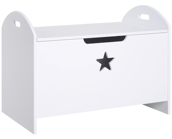Baule Cassapanca Contenitore 62x40x46,5 cm in Legno Bianco