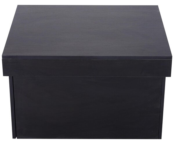 Scatola Multiuso in Legno con Cassetto Scorrevole Nero 70x60x42 cm