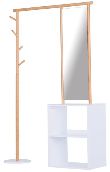 Appendiabiti con Specchio in Bambù 100x34x164 cm Wildhall