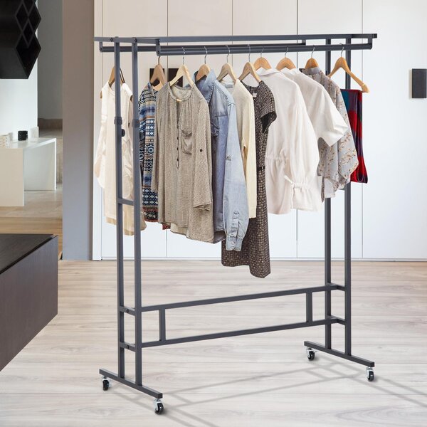 Stander Appendiabiti Nero 101x50.5x118-140 cm