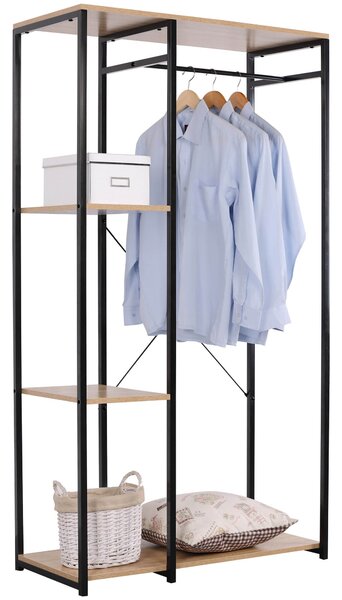 Stender Appendiabiti 3 Ripiani 90x40,4x167 cm in Metallo e Truciolato Motti