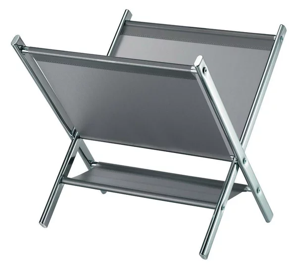 Portariviste Porta Giornali da Bagno Struttura in Metallo Cromato e Testtuto 41.5x39x39.5 cm