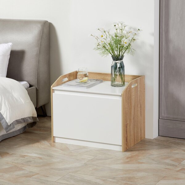 Cassapanca Baule Rettangolare 62,4x40x51,5 cm in MDF Bianca