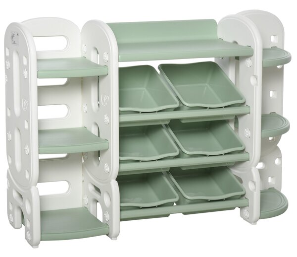 Scaffale Contenitore 149,8x35x92 cm con Cesti estraibili Verde e Bianco