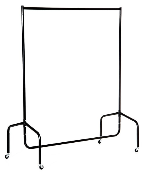 Stender Appendiabiti con Ruote 120x60x150 cm in Ferro Nero