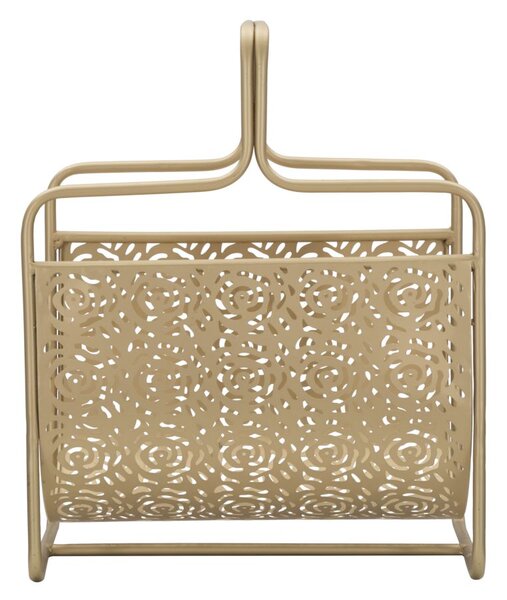 Porta Giornali Glam Rose 37x22x44,5 cm in Ferro Oro