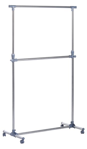 Stender Appendiabiti Estensibile 165x48x180 cm in Acciaio Inox e ABS Cromato