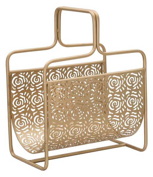 Porta Giornali Glam Rose 37x22x44,5 cm in Ferro Oro