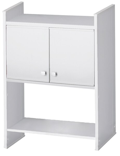 Scaffale Sopra Lavatrice da Appoggio Salvaspazio 65x79x26,5 cm in PVC Bianco