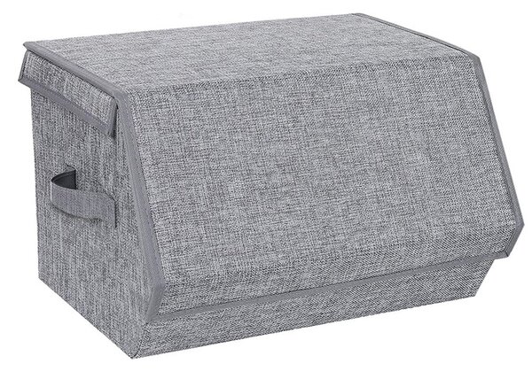 Contenitore Portaoggetti Pieghevole H25xP32xL38 cm con Manici Laterali in tessuto