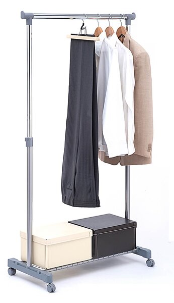 Stender Singolo in Metallo Cromato con Portaoggetti Portata 15Kg Tosini AC9001-GR