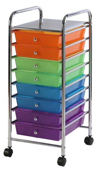 Carrellino Multiuso in Acciaio 8 Cassetti Colorati Tosini YJ831C