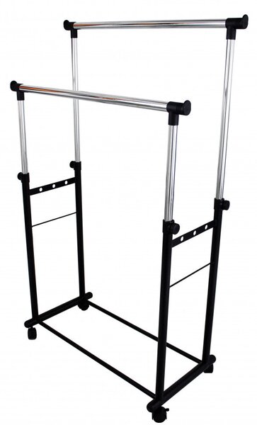 Stand Appendiabiti 85x44x90/160 cm in Acciaio Nero