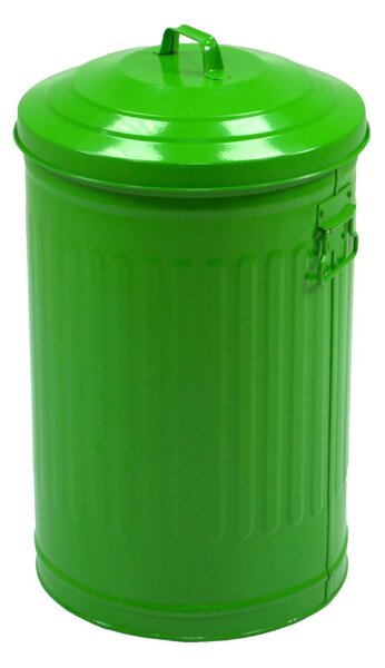 Pattumiera in Metallo 37l ø32H50cm Bandiera Verde