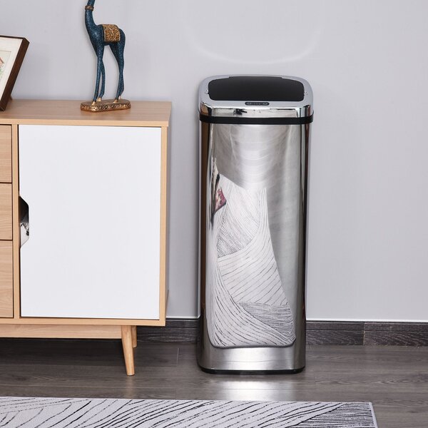 Pattumiera ad Apertura Automatica in Acciaio Inox con Sensore 50L