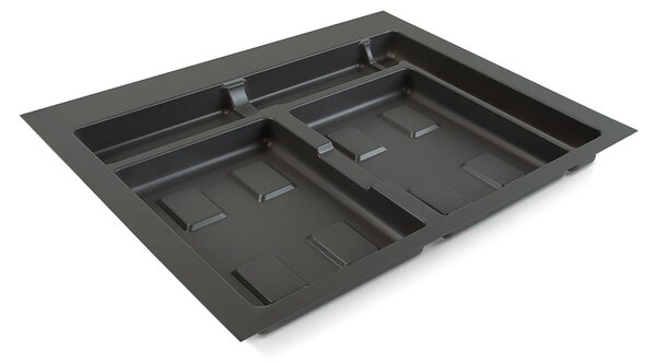 Base 2 Posti per Pattumiera Differenziata per Cassetti Cucina 60 cm in Plastica Emuca Grigio