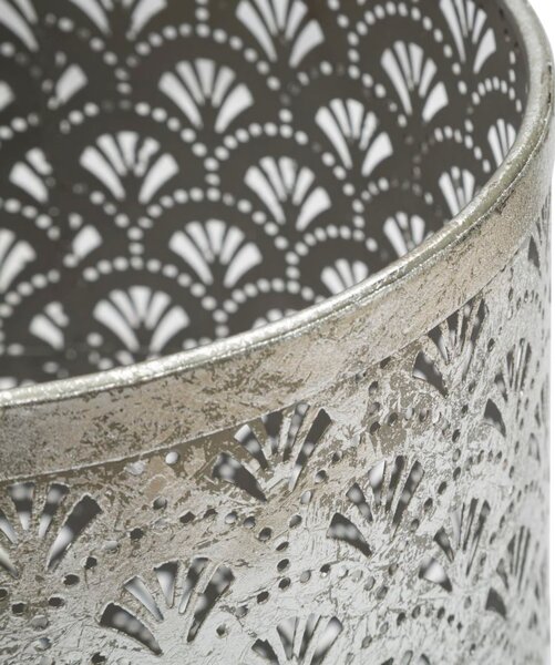 Porta Ombrelli Flowy Ø24x48 cm in Ferro Argento
