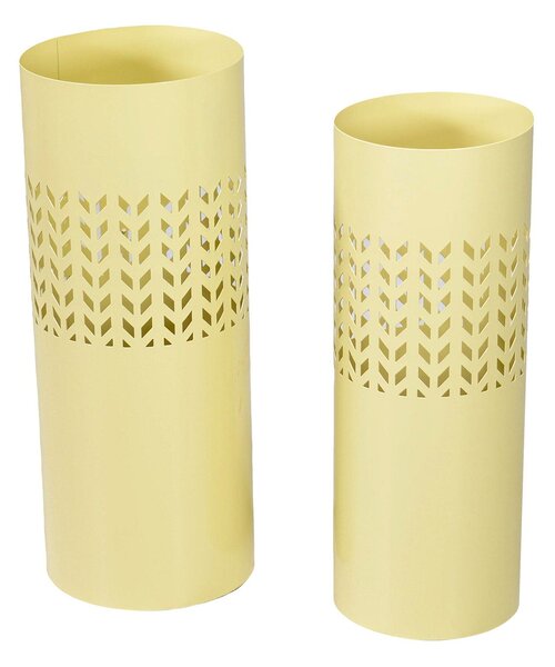 Set 2 Portaombrelli in Metallo ø24x24H60cm Frecce Crema