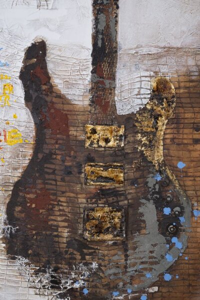Dipinto su Tela Chitarra Art 90x3,5x120 cm in Legno e Canvas