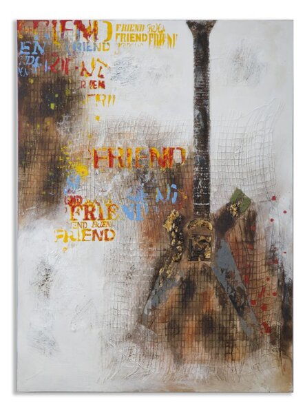Dipinto su Tela Chitarra Arty 90x3,5x120 cm in Legno e Canvas