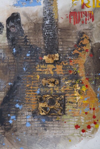 Dipinto su Tela Chitarre Art 120x3,5x90 cm in Legno e Canvas