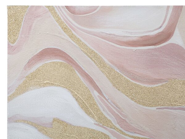 Dipinto su Tela Pinkly 80x2,8x80 cm in Legno di Pino e Canvas Multicolor