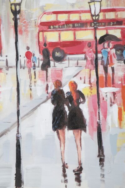 Dipinto su Tela Rain London 100x3x100 cm in Legno e canvas