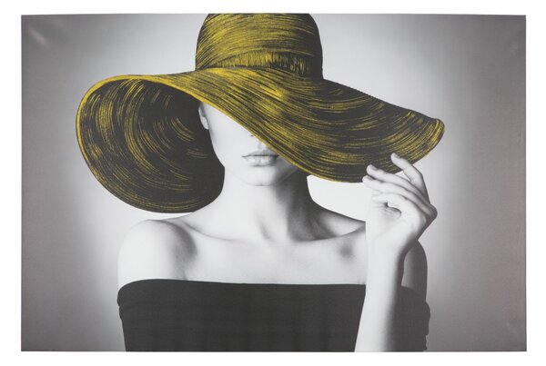 Stampa su Tela con Applicazioni Hat 120x3,8x80 cm in Legno e canvas
