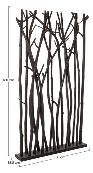 Paravento Aili Nero in Legno Nero