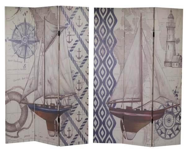 Separé in Tessuto 3 Ante 40x2,5H180cm Barche