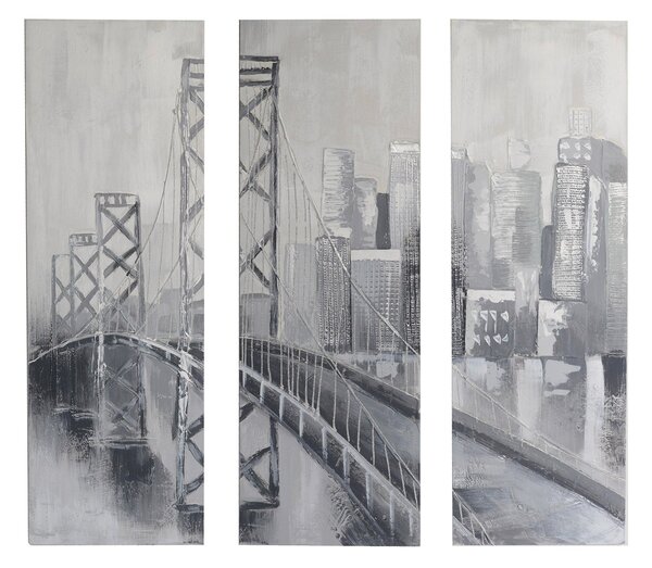 Quadro in Legno 3 Pezzi 40x120x3cm Ponte