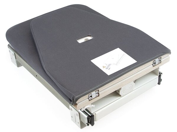 Asse da Stiro Pieghevole a Scomparsa per Cassetto Estraibile 81 cm Emuca Grigio