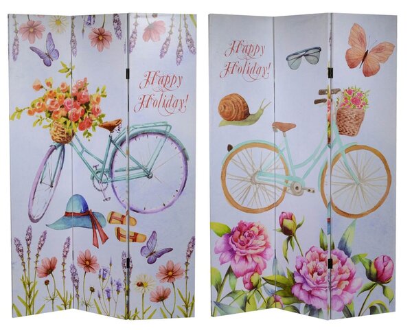 Separé in Tessuto 3 Ante 40x2,5H180cm Bici Primavera