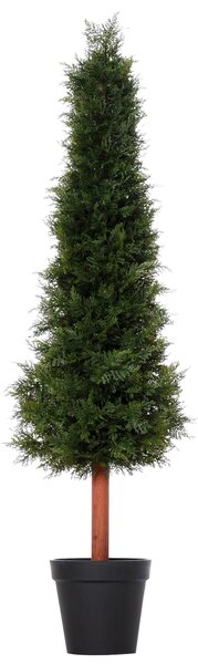 Pianta Artificiale Albero Pino H150 cm con Vaso Verde