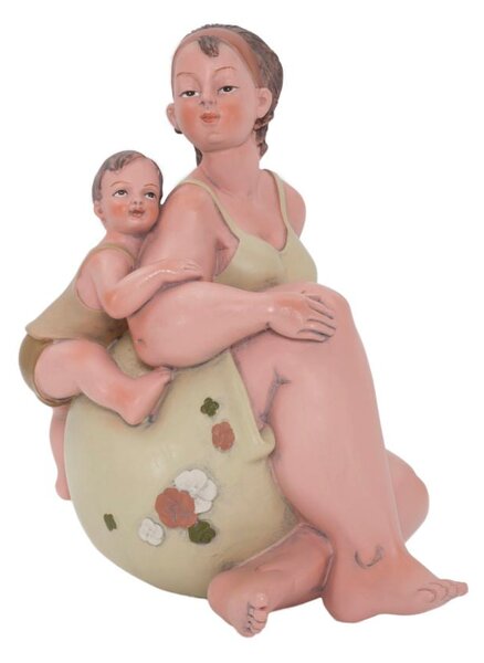 Donnina Positano con Figlio 12,9x10,9x16,2 cm in Resina