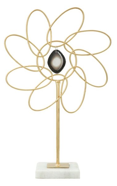 Decorazione Glam Daisy 24x10x37,5 cm in Ferro Oro