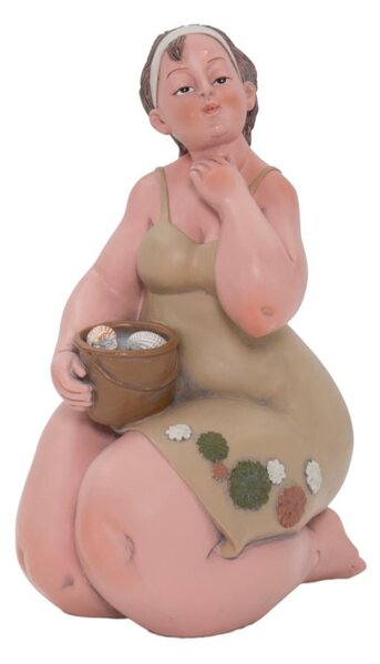 Donnina Positano con Secchiello 11x8,7x16,5 cm in Resina